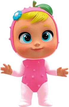 a little baby girl in a pink outfit