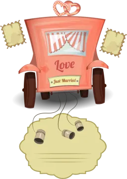 a cartoon car with the word love written on it