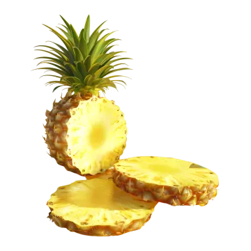 a pineapple cut in half on a white background