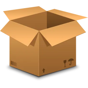 an open cardboard box on a white background