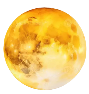 a yellow full moon on a white background