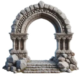 a stone arch on a white background