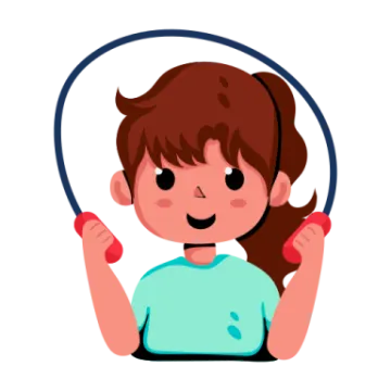 a little girl with brown hair and blue shirt
