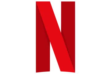 a red letter n with a white background
