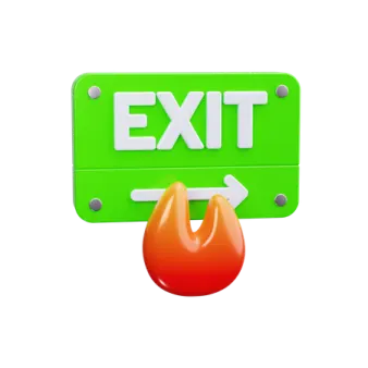 an exit button with the word exit on it