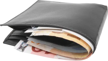 black leather wallet
