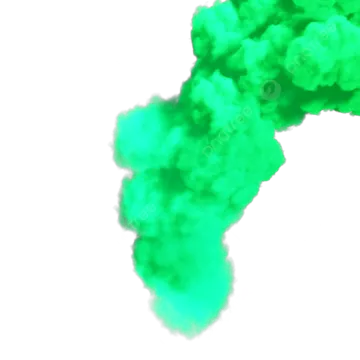 a green smoke cloud on a white background