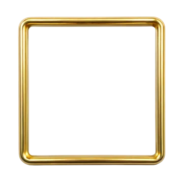 a gold square frame on a white background