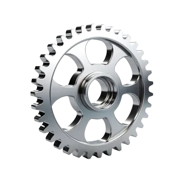 a metal gear wheel on a white background