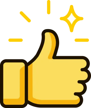 a thumbs up icon on a white background