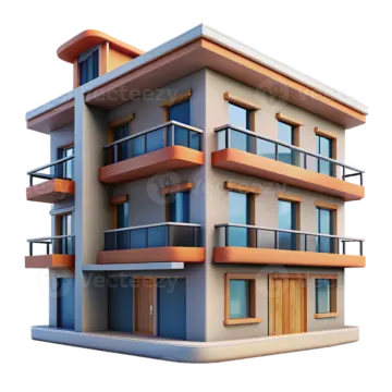 a modern house on a white background