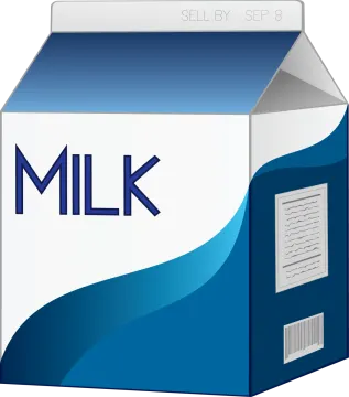 a box of milk with the word milk