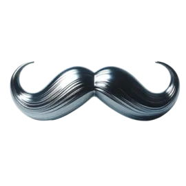 a black mustache on a white background