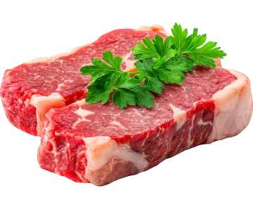 a piece of raw beef with parise