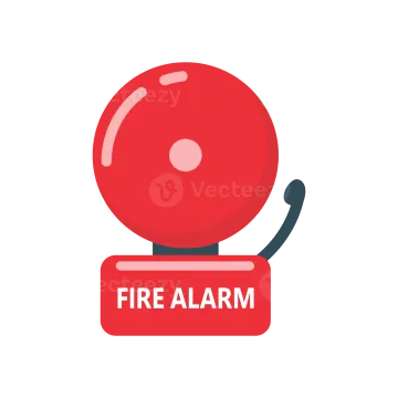 a red fire alarm on a white background