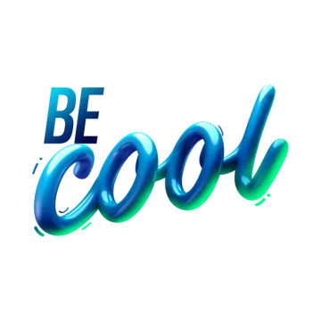 the be cool logo on a white background