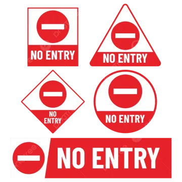 no entry sign set