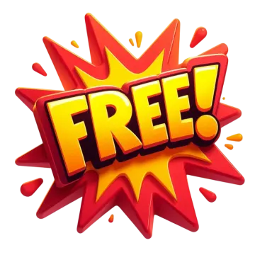 a red and yellow explosion with the word free