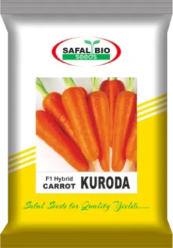 a bag of carrots on a white background