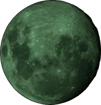 a green moon on a white background