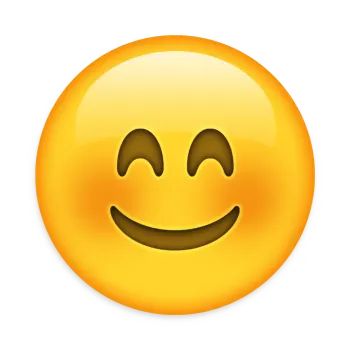 a yellow smiley face on a white background
