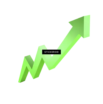 a green arrow with the word stock on it