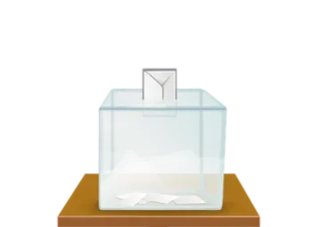 a glass box with a piece of paper in it