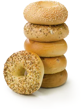 a stack of donuts