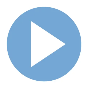 the play button on a white background