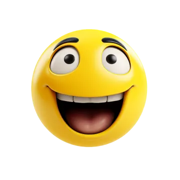 a yellow smiley face with a big smile
