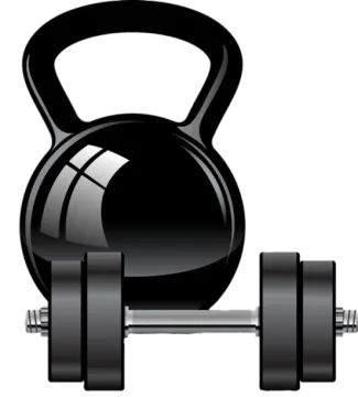 a black kettle weight on a white background