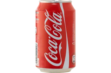 a can of coca on a white background