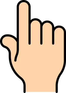 a hand with two fingers in the middle