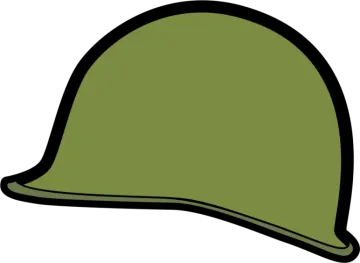 a green helmet