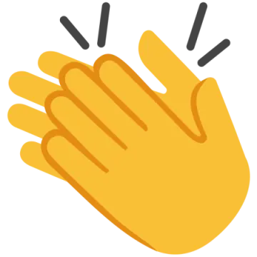 a yellow hand with two fingers on it