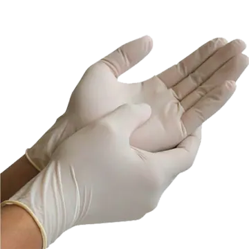 a pair of white gloves on a white background