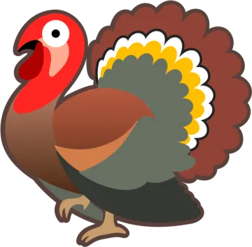 a cartoon turkey standing on its hinds