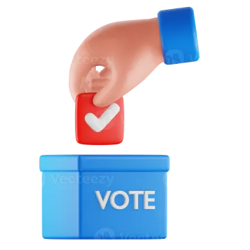 a hand putting a vote into a voting box