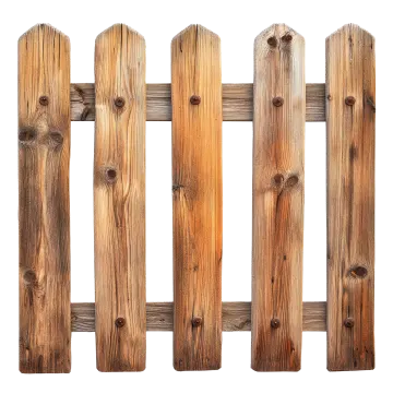 a wooden fence on a white background