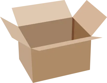 an open cardboard box