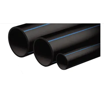 a pair of black plastic pipes