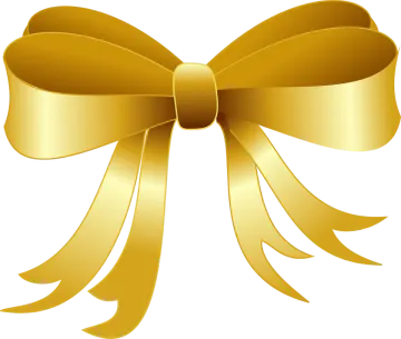 a gold bow