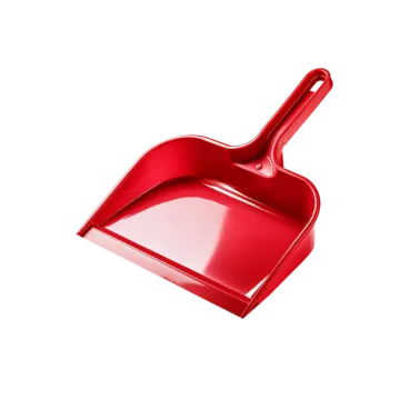a red snow shovel on a white background