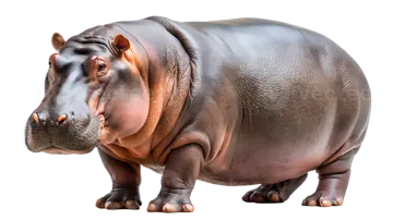 a hippo is standing in front of the camera