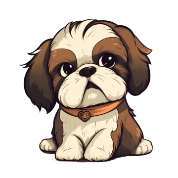 a small brown and white puppy sitting on the ground