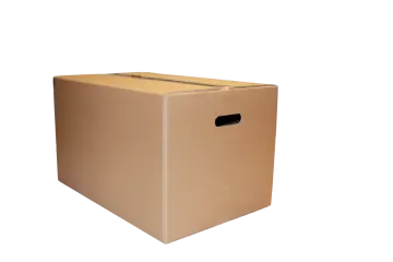 a cardboard box on a white background