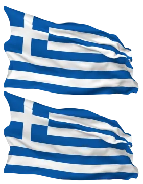 the greek flag flying in the wind
