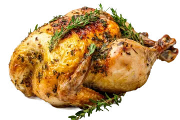a roasted chicken on a white background
