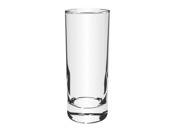 a glass on a white background