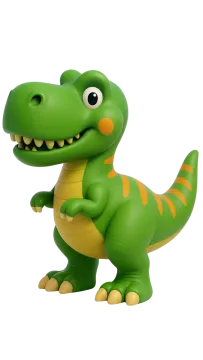a small toy dinosaur with its mouth open